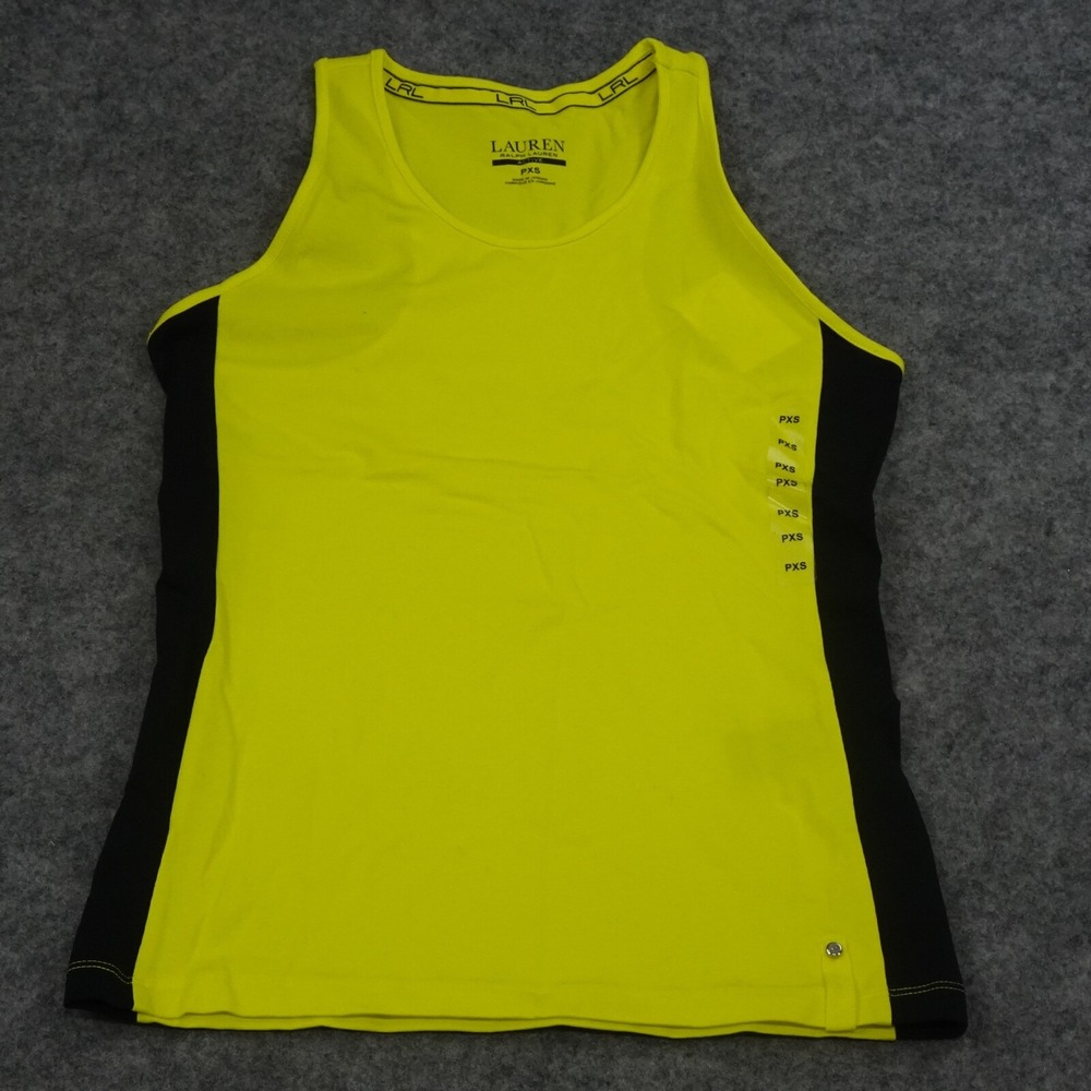 Ralph Lauren Active Tank Top Womens Petite XS Athleisure Running Yellow B